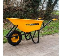 Trade Master Pro Wheelbarrow - 120L - Toughened Plastic - Heavy Duty 200Kg Rated - Puncture Proof Wheel