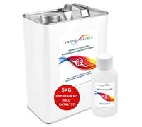 Trade Paints General Purpose Grp Fibreglass Roofing Boat Marine Pond Laminating Repair Polyester Resin 5Kg + Catalyst 100G