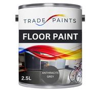 Trade Paints Heavy Duty Quick Dry Floor Paint - Garage, Workshop, Warehouse, Industrial Floor Paint - Ideal For Concrete, Stone, Brick, Wood & Metal (Anthracite Grey, 2.5 l Pack of 1)