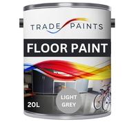 Trade Paints Heavy Duty Quick Dry Floor Paint - Garage, Workshop, Warehouse, Industrial Floor Paint - Ideal For Concrete, Stone, Brick, Wood & Metal (Light Grey 00A05, 20 l Pack of 1)