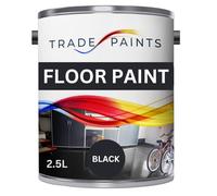 Trade Paints Heavy Duty Quick Dry Floor Paint - Garage, Workshop, Warehouse, Industrial Floor Paint - Ideal For Concrete, Stone, Brick, Wood & Metal (Black, 2.5 l Pack of 1)
