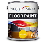 Trade Paints Heavy Duty Quick Dry Floor Paint - Garage, Workshop, Warehouse, Industrial Floor Paint - Ideal For Concrete, Stone, Brick, Wood & Metal (Safety Yellow BS08E51, 5 l Pack of 1)