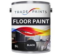 Trade Paints Heavy Duty Quick Dry Floor Paint - Garage, Workshop, Warehouse, Industrial Floor Paint - Ideal For Concrete, Stone, Brick, Wood & Metal (Black, 5 l Pack of 1)