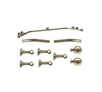 Trade Pole Eyelet Bay Pole, curtain pole, 400 cm 3 sided Bay Widow, 28mm, Eyelet curtains, Ball Finials, Antique Brass