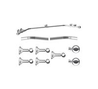 Trade Pole Eyelet Bay Pole, curtain pole, 500 cm 3 sided Bay Widow, 28mm, Eyelet curtains, Ball Finials, Chrome