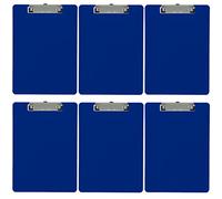 Trade Quest Plastic Clipboard Opaque Color Letter Size Low Profile Clip (Pack Of 6) (Dark Blue)