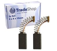 Trade-Shop Carbon Brushes 5 x 8 x 15 mm Replacement for Bosch 1607014117 1607014124 2604321905 2604321913 2604321914, CMI Euromate C-WS 125-750 Pack of 2