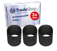 Trade-Shop Foam Filter / Vacuum Cleaner Filter Compatible with Einhell BT-VC 1500 SA, BVC 1250-S, BVC 1250S, NTS 1400, NTS 1500, NTS 1600, RT-VC 1420, Pack of 3