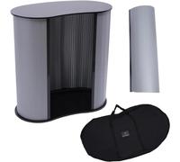 Trade Show Display Tension Frame Display, Exhibition Stand Trade Show Pop Up Podium Portable Stand Exhibition Counter Reception Stand Foldable Retail Counter Desk, Black, 40x90x90cm