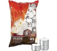 Trade Smokeless Tealight Candles-8 Hour Burning White Tealights-Unscented Paraffin Wax Candles for Multipurpose Use- 45 Candles in One Pack- (Pack of 1)