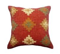 Trade Star Exports Handwoven Kilim Jute Cushion, Vintage Cushion Covers 18 x 18, Kelim Throws Pillows, Bohemian Sham Pillow Cases, Indian Ethnic Cushion Covers