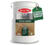 Trade Supplies UK - Vintage Varnish Clear Varnish - Solvent-Based Coating for Interior Wood - Scratch & Spill Resistant, UV-Protected Finish for Floors, Doors, Furniture & Joinery - 20L