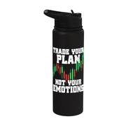 Trade Your Plan Not Your Emotions Trading Investor Trader Stainless Steel Insulated Water Bottle