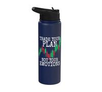 Trade Your Plan Not Your Emotions Trading Investor Trader Stainless Steel Insulated Water Bottle