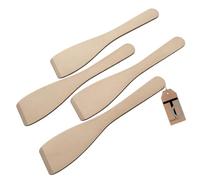 Tradeco Direct Set of 4 Beechwood Wooden Flat Spatulas, 12 Inch (300mm), Hand Finished, Ideal for Cooking, Baking, Decorating, Engraving. Made in The EU