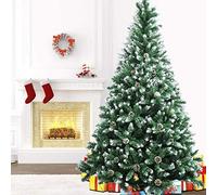 tradefirst 6ft Snowy Christmas Tree 580 Tips 【|】 Snow Tree With Decorative Pinecones Indoor Home Party Decorations