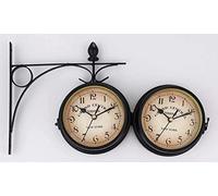 tradefirst Double Sided Wall Clock 【|】 Vintage Paddington Station Clock 【|】 Antique Look Hanging Clock Wall Mounted 【|】 kitchen Wall Clocks, Waterproof Clock _21.8cm