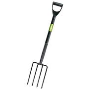 tradefirst Garden Fork Heavy Duty, Carbon Steel Small Gardening Forks With Tilted Plastic Handle, Pitch Fork, Fork Garden, Garden Tools For Gardening_(102H X 18W)Black