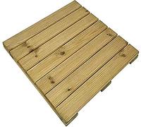 tradefirst Natural Wooden Decking Tiles Outdoor Acacia Wood Interlocking Garden, Terrace, Balcony, Roof, Flooring Hardwood Decking Tiles Non Slip Garden Floor (6)