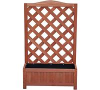 tradefirst Rectangular Wooden Planters With Trellis Panels 【|】 Garden Planters Outdoor Patio Flower【|】 Wooden Planters For Outdoor 【|】 Plant Pot Box Wooden Framed Trellis (100cm x 62cm x 23cm)