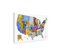 Trademark Fine Art License Plate Map USA 2 by Design Turnpike, 22x32-Inch, 22x32