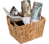 Trademark Innovations Storage Basket with Handles, Wicker, Tan, 11.5" L x 10" W x 8" H