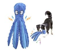 TRADEOPRA Dog Toys, Squeaky Octopus Dogs Toys for Boredom. No Stuffing Crinkle Plush Toy for Puppy Teething & Training. Durable Interactive Tough Chew Toy. Dogs Toys for Small to Medium Dogs(Blue)