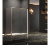 Tradeprices Bathrooms Cairo Matt Brass 5mm Sliding Shower Door 1200mm