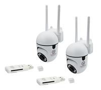 TradeProvider 2 pack & 2 Adapter WiFi Security Camera 1080P HD Dome PTZ | Indoor Pet Dog Cat Baby Monitor | AI Motion Detection, 2-Way Audio, Free Cloud Storage, Home CCTV Cam (2 Pack & 2 Adapter)