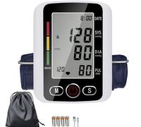 TradeProvider® Automatic Arm Blood Pressure Monitor with Large Display, Battery & Carry Bag | Accurate Digital BP Machine Portable Upper Arm Cuff Monitor with Memory for Home, Travel & Elderly (White)