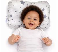 TradeProvider Baby Head Support Cushion for Pram, Pushchair & Stroller, Soft Breathable Cotton Newborn Infant Travel Support Pad, Machine Washable, Supervised Use, Not for Sleep (Starlight Grey)