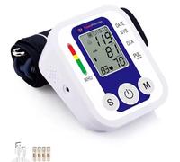TradeProvider Blood Pressure Monitor Digital Upper Arm BP Machine with, Double Memory, LCD Display Large Cuff (22-36cm), Heart Rate Hypertension Monitor, Home Use (Blue BPM)