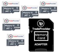 TradeProvider TF Memory Card, Up to 140MB/s Read Speed, A1, C10, U3, V30, 4K Video Recording, for Smartphones Drones Tablets Dash Security Cameras (32GB x 5 and Adapter, 32GB)