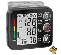 TradeProvider Wrist Blood Pressure Monitor, Automatic Digital BP Machine with Large Display & Memory, Accurate Portable Wrist Cuff Monitor for Home, Travel & Elderly Use