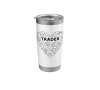 Trader Heart - Cryptocurrency Trading Crypto Investor Linear Stainless Steel Insulated Tumbler