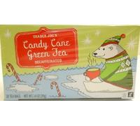 Trader Joes Candy Cane Green Tea Decaffeinated 20 Tea Bags, a Holiday Favorite with Peppermint,vanilla and Cinnamon Flavors