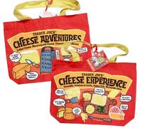 Trader Joe's Cheese Adventures Bag - Reusable Grocery Tote, Heavy Duty 100% Cotton, Reinforced at Major Stress Points, Eco-Friendly Shopping Bag for Everyday Use (Pack of 2)