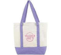 Trader Joe's Pastel Mini Canvas Tote Bags 2025 PURPLE
