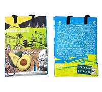 Trader Joes Reusable Grocery Shopping Tote Bag, Single Bag, (California-Southern) x1 bag. Photo shows image of front and back.