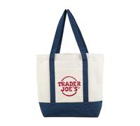 Trader Joes Tote Shopping Bag Cotton Canvas Embroidered Bag, Reusable Grocery Bags, Beach Shoulder Bags, Gifts for Women Girls