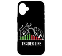 Trader Life Bull vs Bear Stock Market Case for iPhone 16 Plus