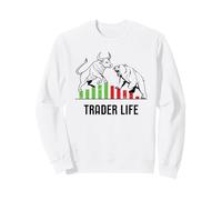 Trader Life Bull vs Bear Stock Market Sweatshirt