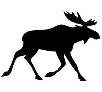 tradercat Car Sticker Moose - Sticker for All Surfaces - Windows, Side Mirrors, Rear Window, Bonnet, Vehicle - with Instructions (Black, 15 x 10.5 cm)