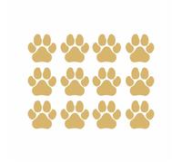 tradercat Car Sticker Paws Set of 12 - 6 x 6 cm - Stickers for All Surfaces - Windows, Side Mirrors, Rear Window, Bonnet, Vehicle - with Instructions (Gold)