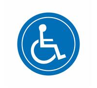 tradercat Car Sticker Wheelchair User Round Disabled Wheelchair Diameter 12 cm Sticker for All Surfaces Windows, Side Mirrors, Rear Window, Bonnet, Vehicle with Instructions (English language not