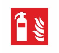 tradercat Fire Extinguisher Fire Protection Sticker, Pack of 5, 10 x 10 cm, Warning Sticker, Warning Sticker for Indoor and Outdoor Use with UV Protection, Warning / Danger Sign, Digital Print