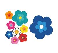 tradercat pril Car Stickers, Flower Stickers, Retro Flower Stickers for Any Smooth Surface, Perfect for Your Car, Pack of 8, Pril Flowers (Blue)