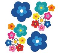 tradercat pril Flower Sticker, Car Sticker, Flowers, 18 Pieces as a Set, Retro Sticker for Any Smooth Surface, Ideal for Your Car, Prilblumen Sticker (Blue)