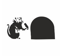 tradercat Small Wall Sticker Banksy Rat Mouse Hole - 20 cm x 10 cm - for Living Room, Dining Room, Kitchen, Bedroom, Children's Room, etc. - with Instructions (English language not guaranteed)
