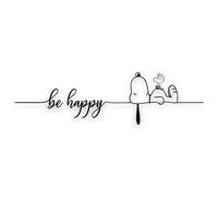 tradercat Snoopy Be Happy Car Sticker - 2 Pieces - 40 cm x 10 cm - Sticker for All Surfaces - Window, Side Mirror, Rear Window, Bonnet, Vehicle - with Instructions (English language not guaranteed